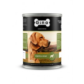 Gina Индейка и Овощи-Полнорационный консервированный корм для собак